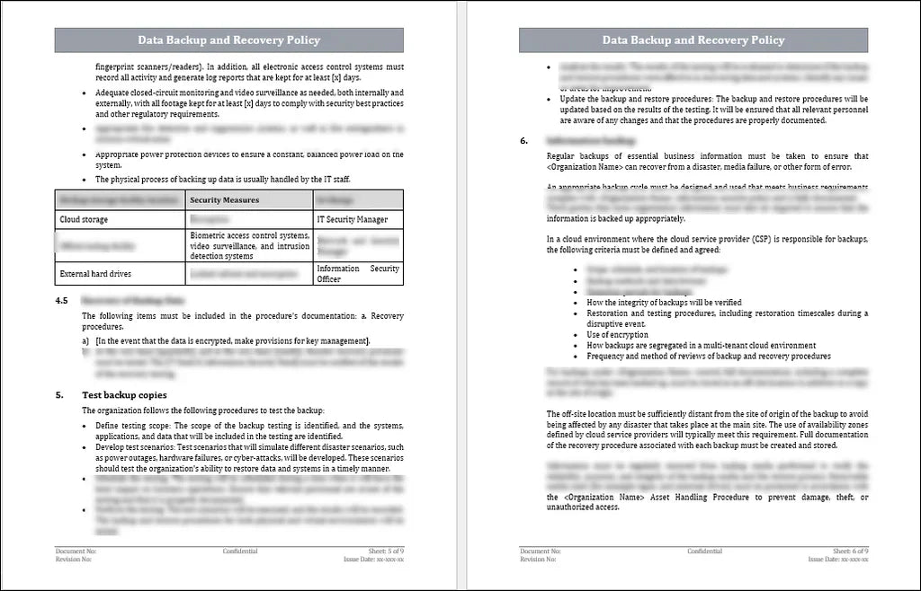 ISO 27001 Data Backup And Recovery Policy Template Download – ISO ...