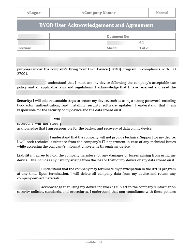 ISO 27001 BYOD User Acknowledgement And Agreement Template ISO ISO 27001 BYOD User Acknowledgement And Agreement Template ISO