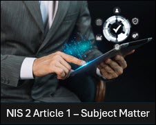 NIS 2 Article 1 – Subject matter