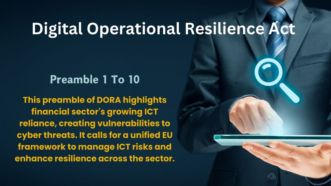 Preamble 1 to 10, Digital Operational Resilience Act (DORA)