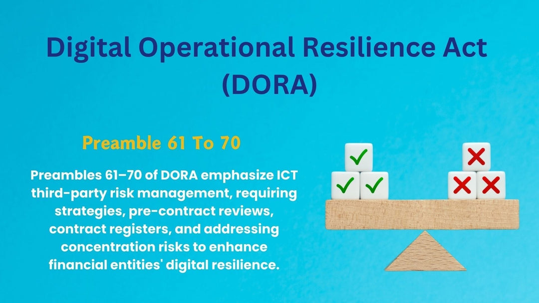 Preamble 61 To 70, Digital Operational Resilience Act (DORA)