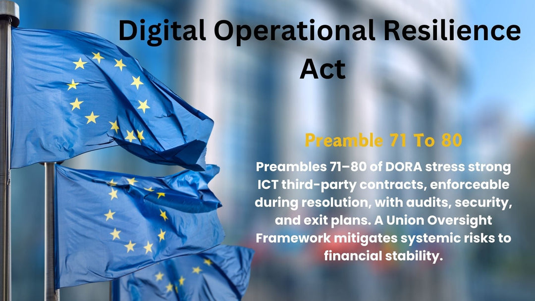 Preamble 71 To 80, Digital Operational Resilience Act (DORA)