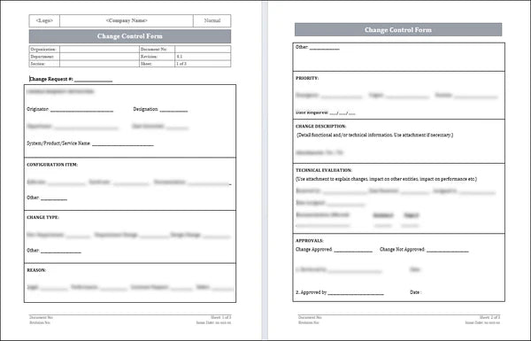 ISO 27001 Change Control Form Template – ISO Templates and Documents ...