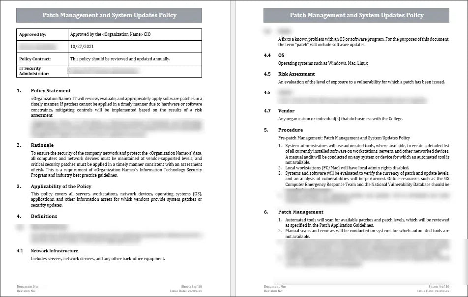 ISO 27001 Patch Management and System Updates Policy Template – ISO ...