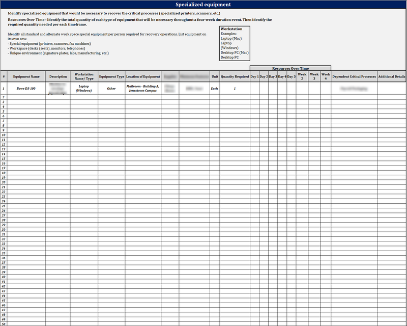 ISO 22301 Data Gathering Worksheet 