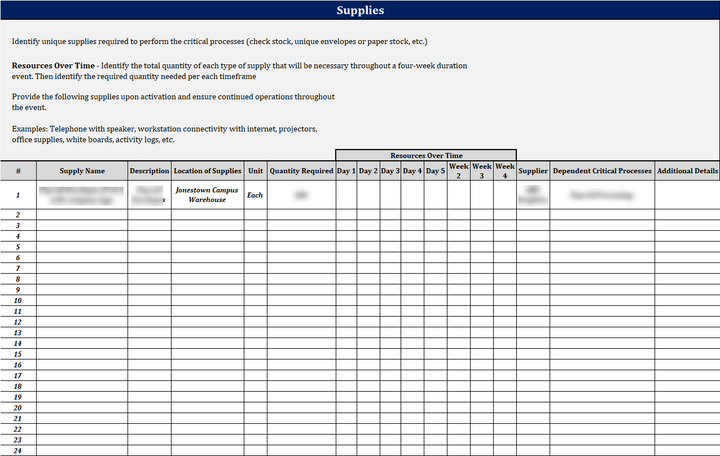 ISO 22301 Data Gathering Worksheet 