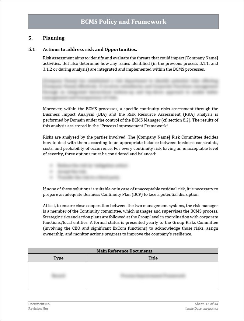 ISO 22301 Documentation Toolkit for Business Continuity