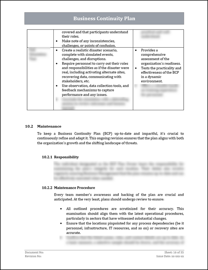 ISO 22301 Business Continuity Plan and Procedure Template