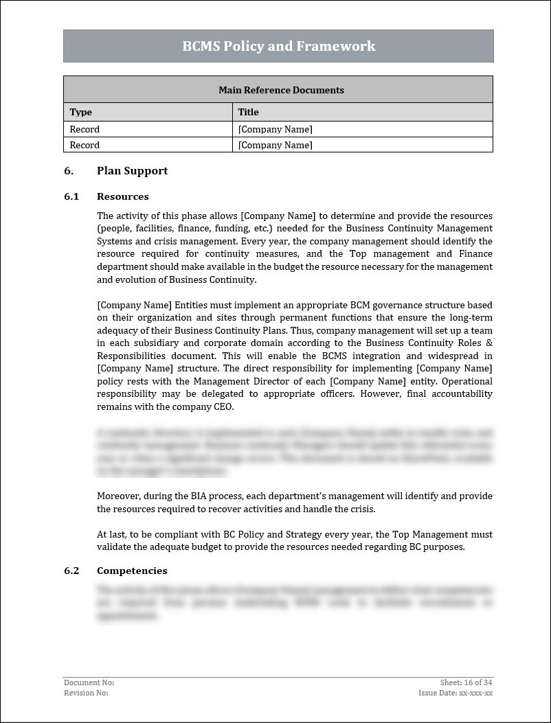 ISO 22301 Documentation Toolkit for Business Continuity