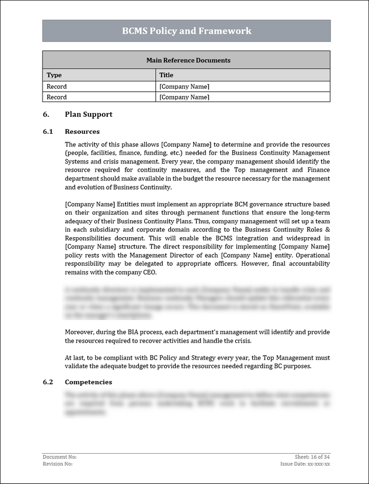 ISO 22301 Documentation Toolkit for Business Continuity