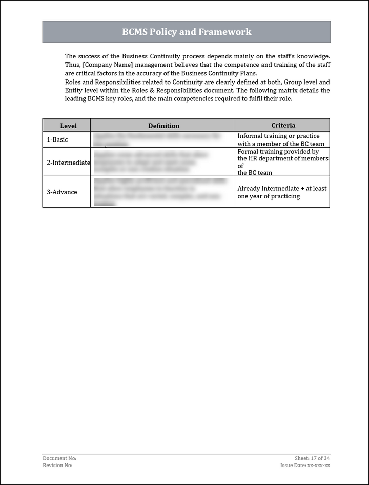 ISO 22301 Documentation Toolkit for Business Continuity