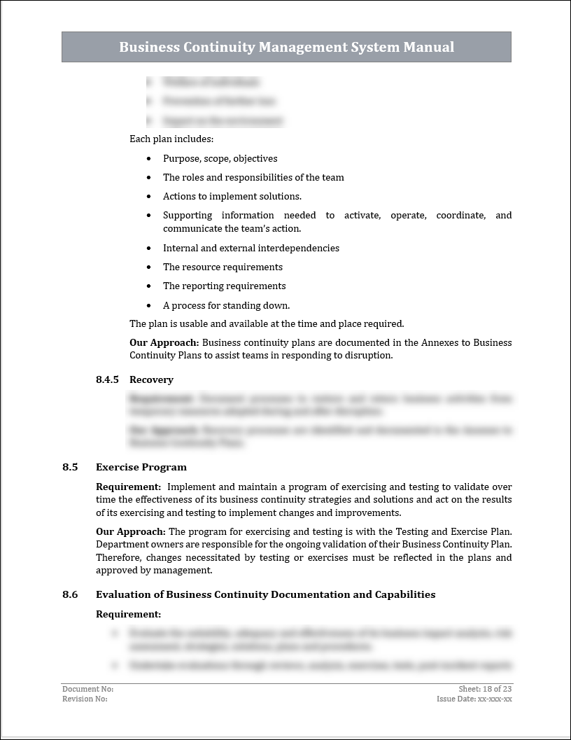Iso 22301 Example ISO 22301 Business Continuity Management System Manual Template – ISO ...