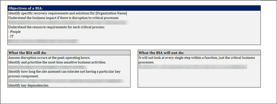 ISO 22301 Business Impact Analysis