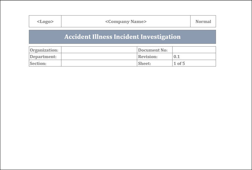 ISO 45001 Accident Illness Incident Investigation Template