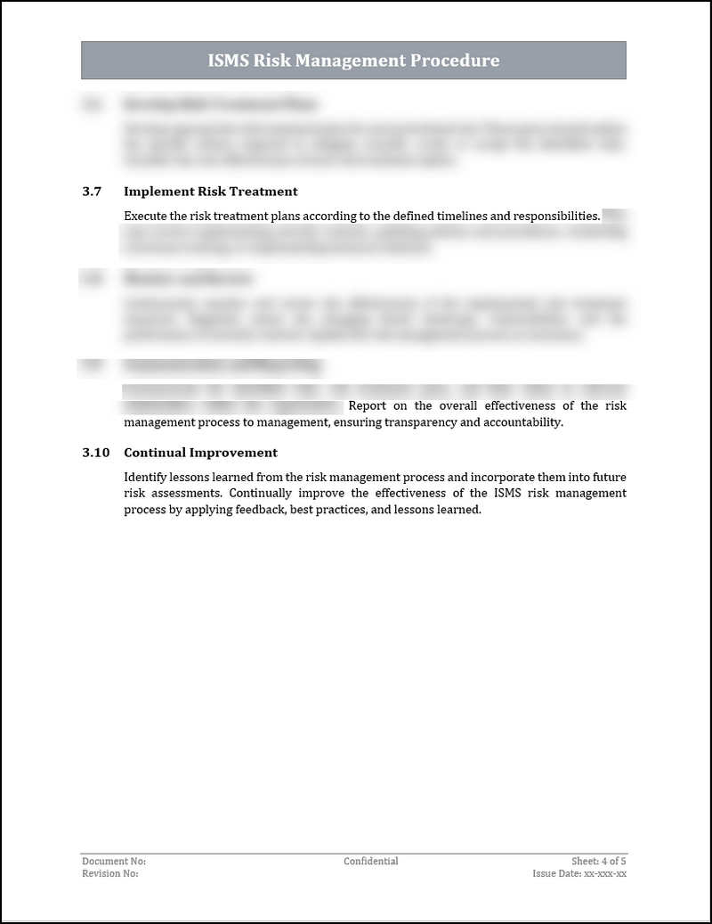 ISO 27001:2022 - ISMS Risk Management Procedure Template