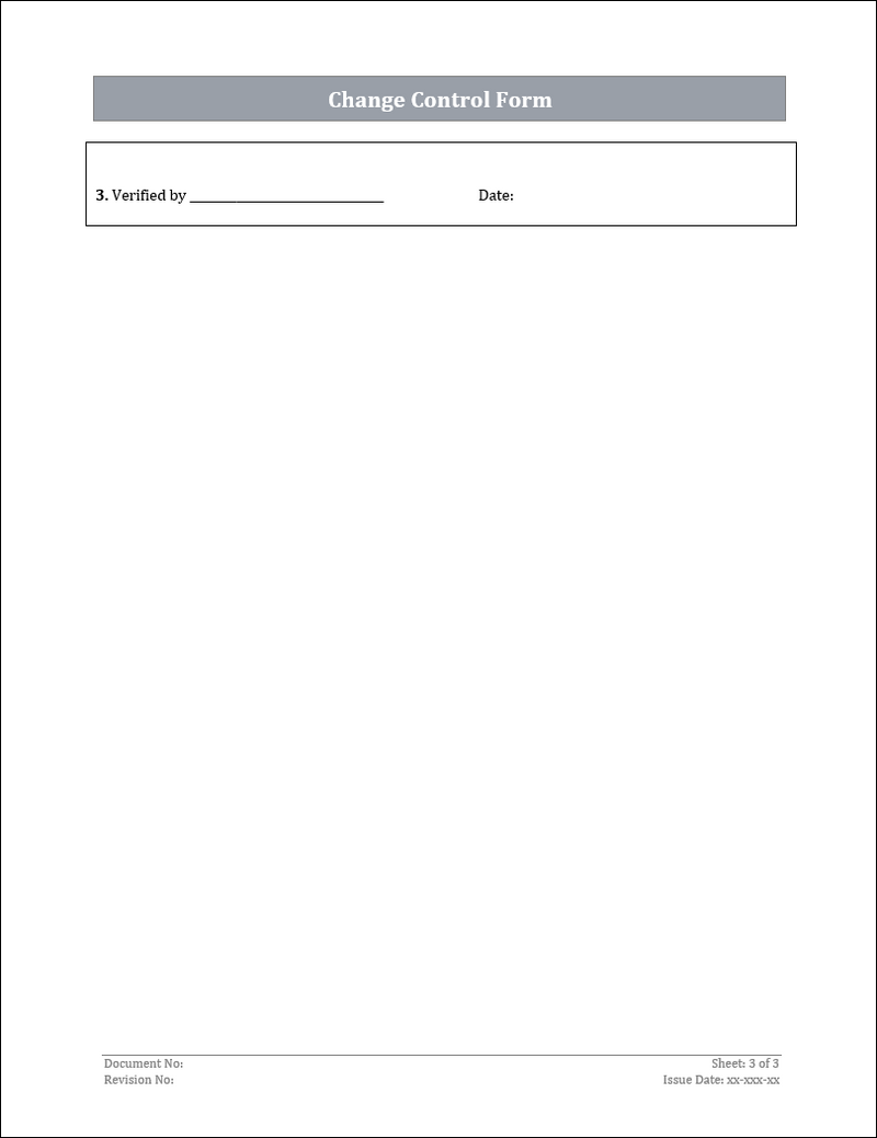 ISO 27001:2022-Change Control Form Template