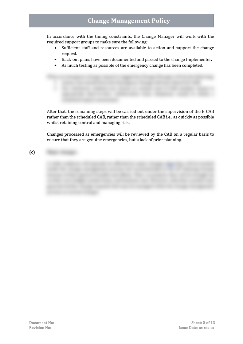 ISO 270012022Change Management Policy Template ISO Templates and