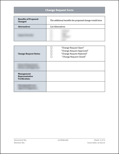 ISO 27001:2022 - Change Request Form Template