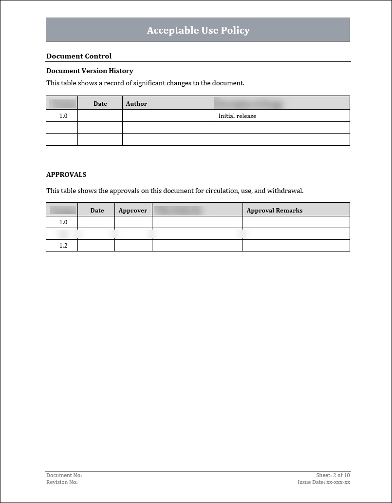 ISO 27001:2022 - Acceptable Use Policy Template