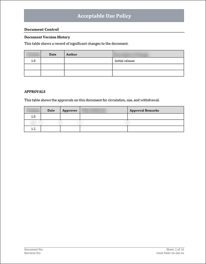 ISO 27001:2022 - Acceptable Use Policy Template