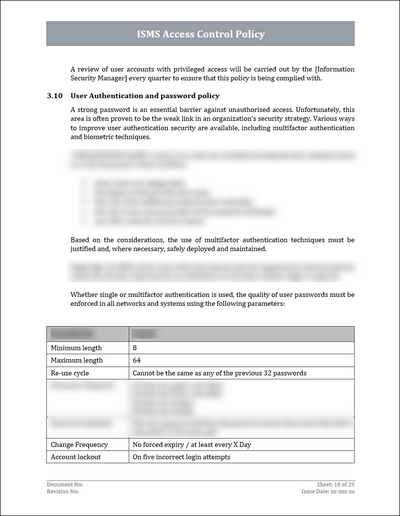 ISO 27001:2022 - ISMS Access Control Policy Template