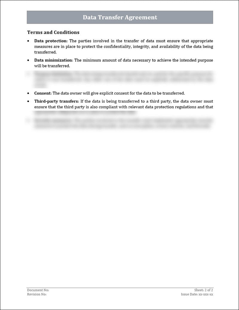 ISO 27001:2022 Data Transfer Agreement Template ISO Templates and ISO 27001:2022 Data Transfer Agreement Template ISO Templates and