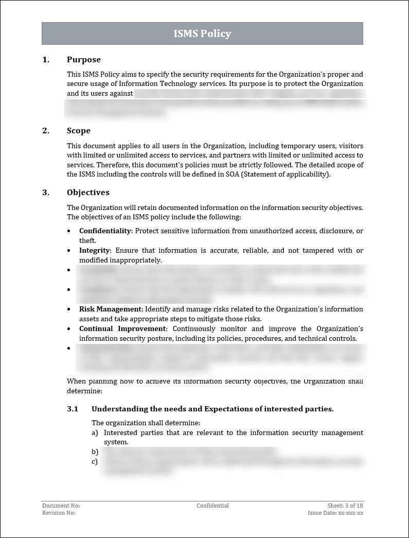 Sample Iso Policy Form ISO 27001 - ISMS Policy Template – ISO Templates and Documents Download