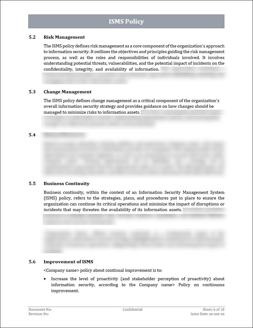 ISO 27001 - ISMS Policy Template – ISO Templates and Documents Download
