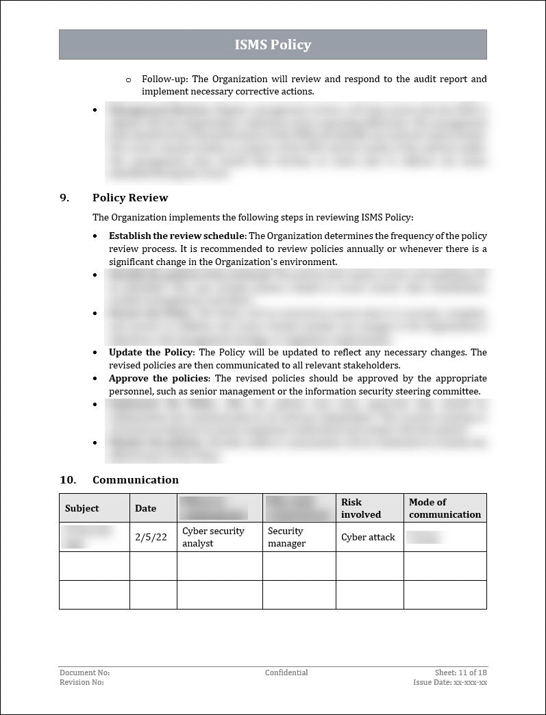Sample Iso Policy Form ISO 27001 - ISMS Policy Template – ISO Templates and Documents Download
