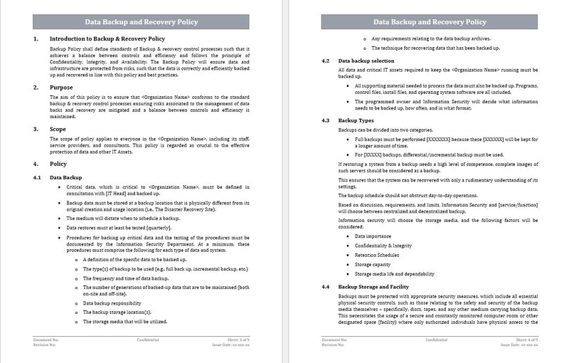 Data Backup And Recovery Policy