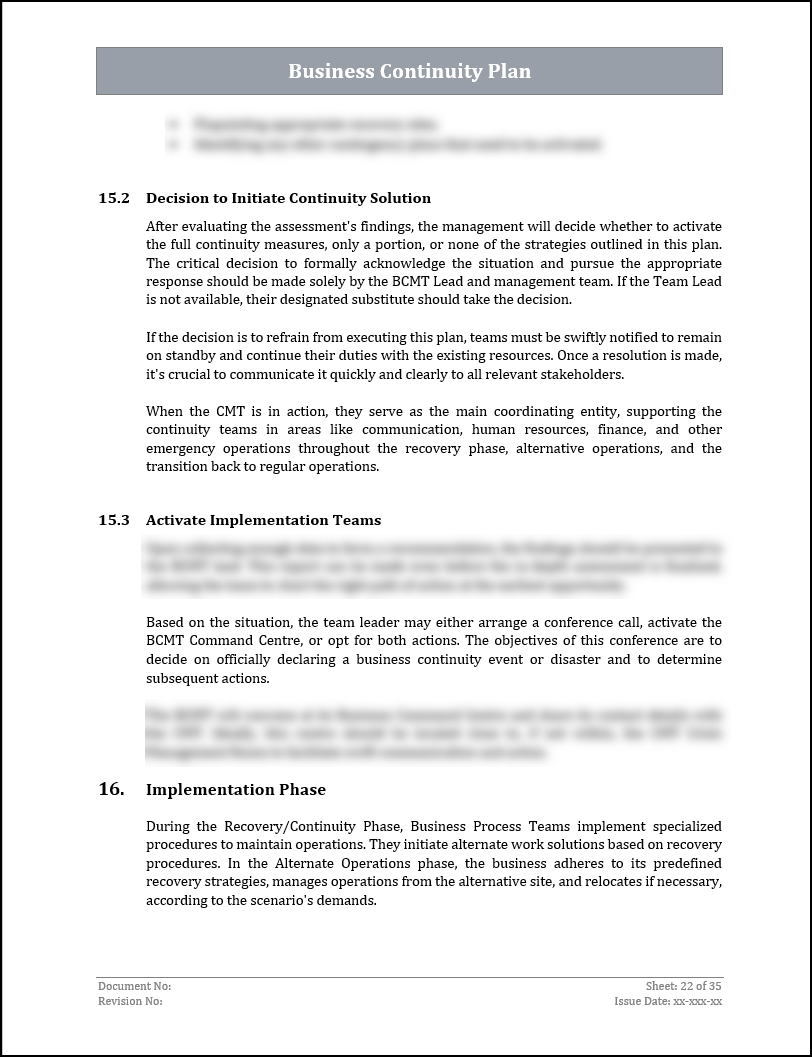 ISO 22301 Documentation Toolkit for Business Continuity