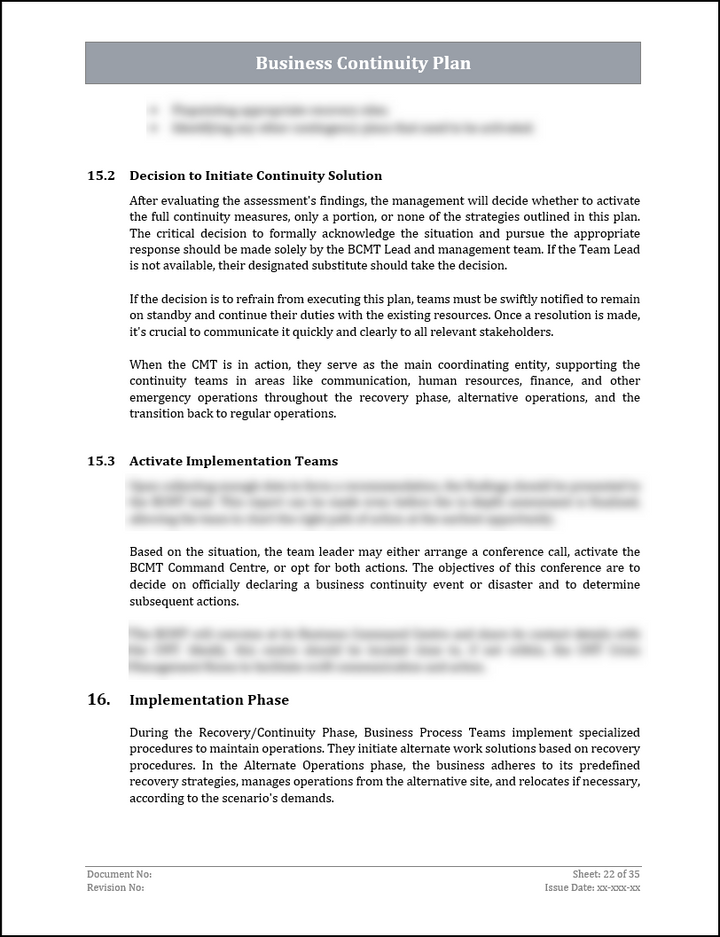 ISO 22301 Documentation Toolkit for Business Continuity