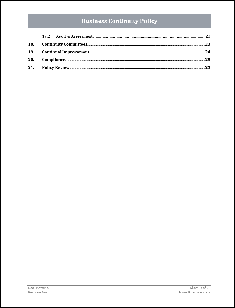 ISO 22301 Documentation Toolkit for Business Continuity