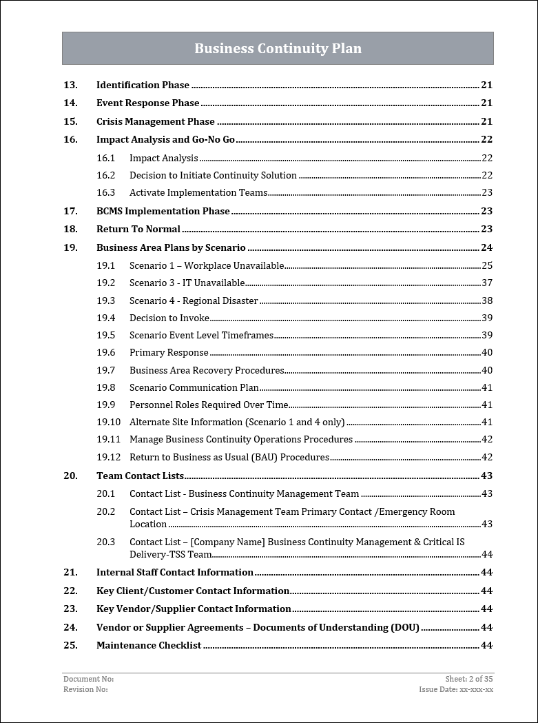 ISO 22301 Documentation Toolkit for Business Continuity