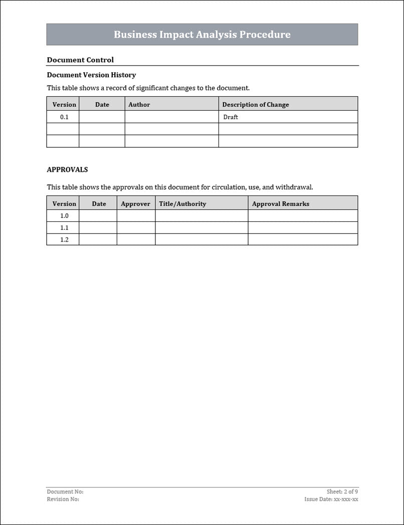 ISO 22301 Documentation Toolkit for Business Continuity