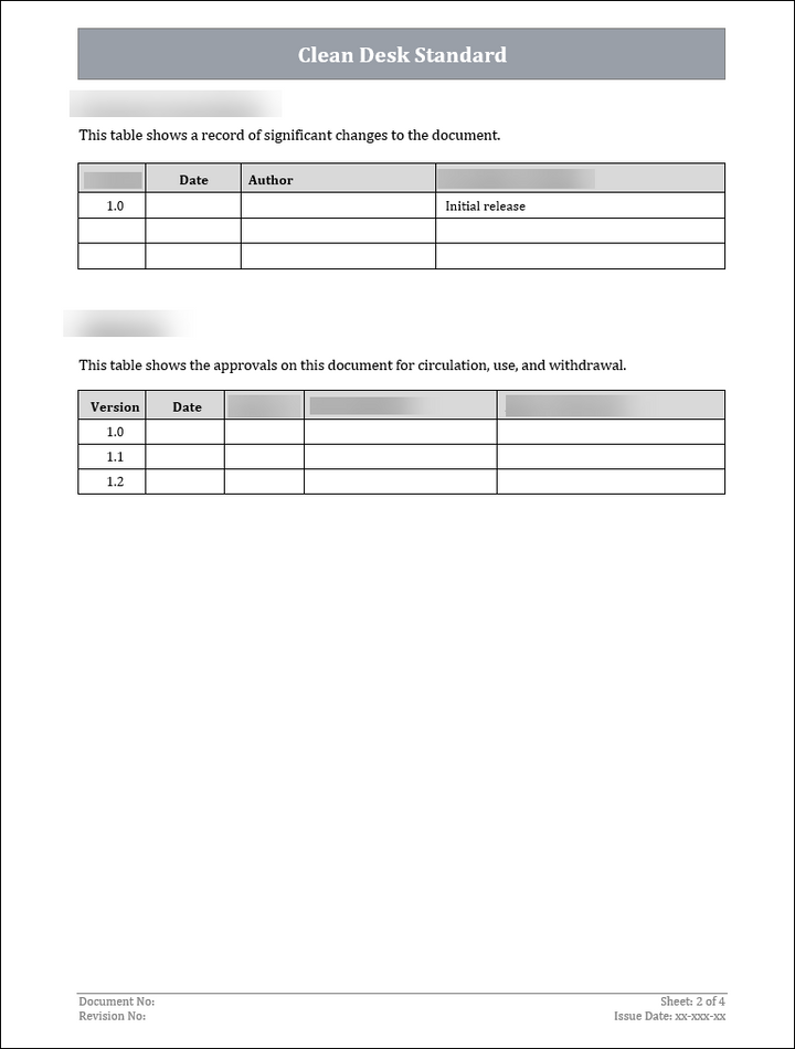 ISO 27001:2022-Clean Desk Standard Policy