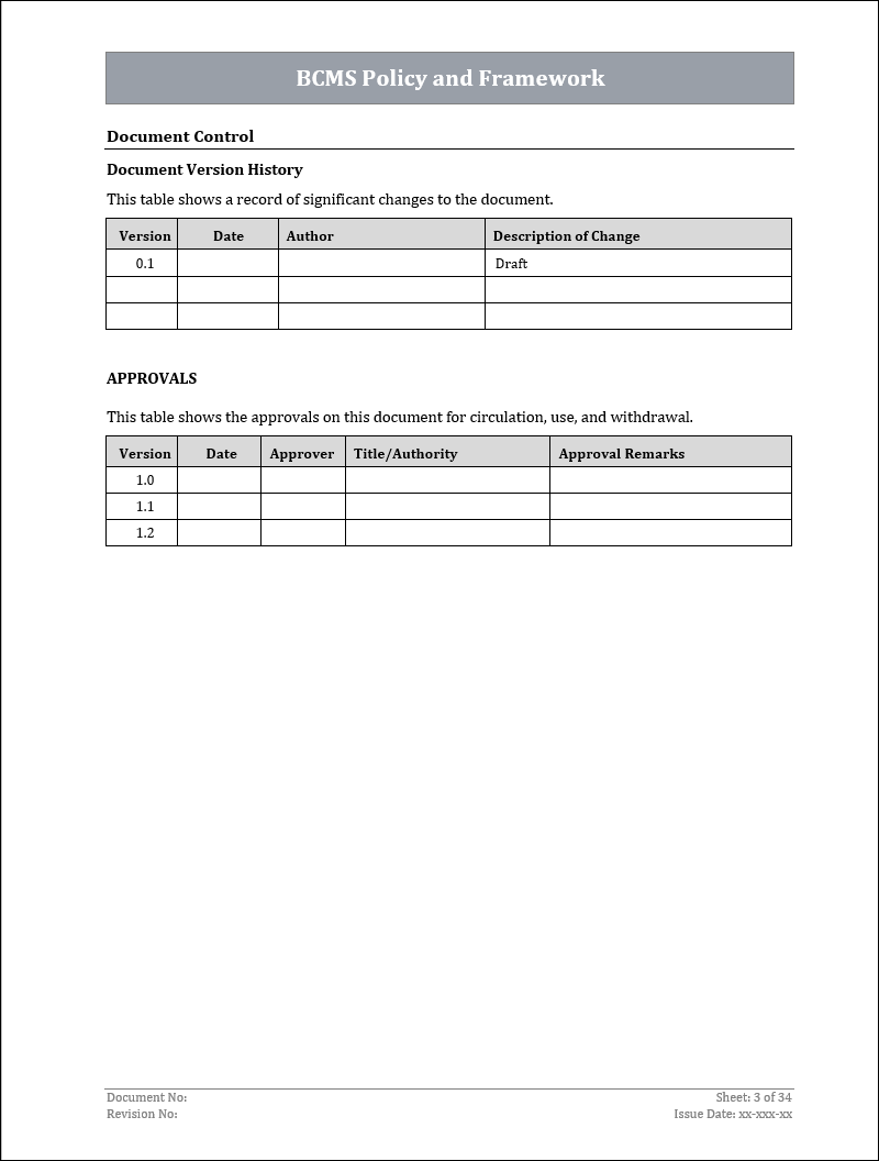 ISO 22301 Documentation Toolkit for Business Continuity