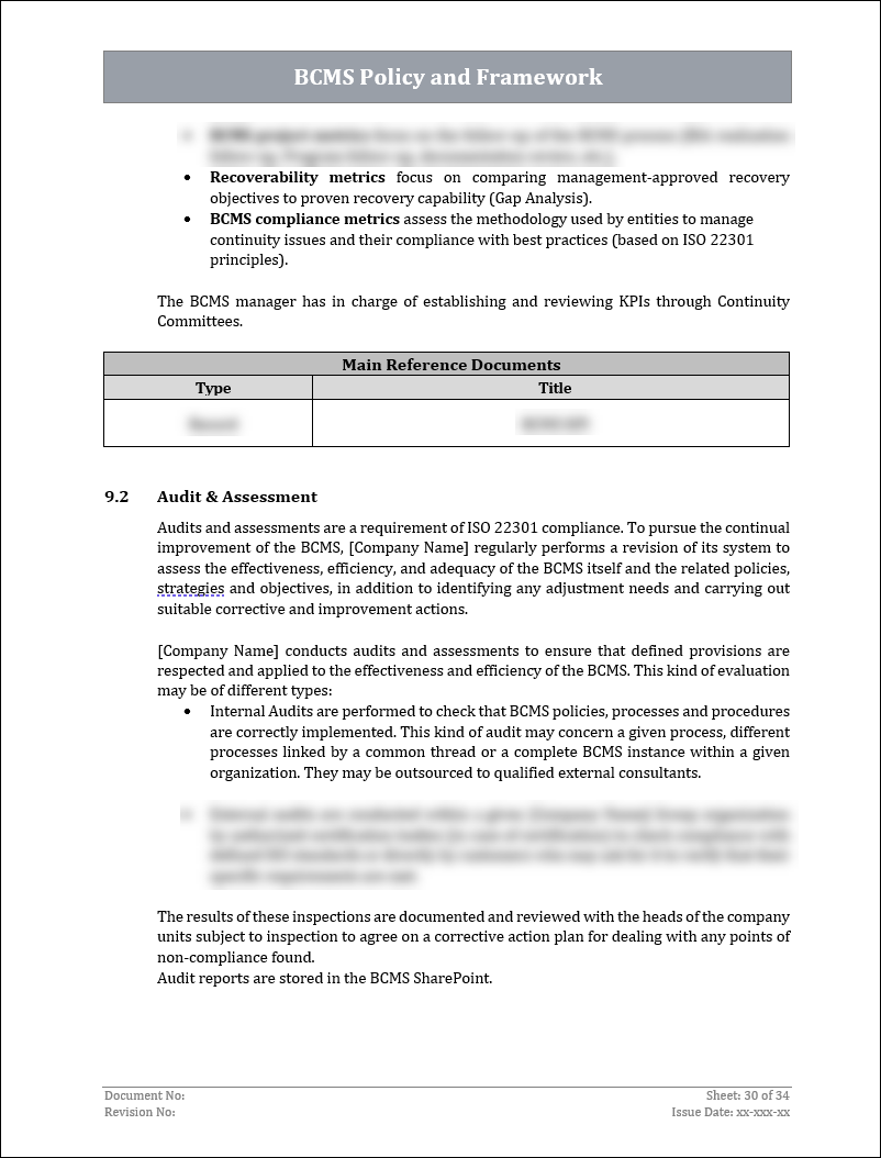 ISO 22301 Documentation Toolkit for Business Continuity