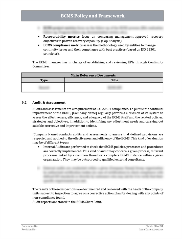 ISO 22301 Documentation Toolkit for Business Continuity