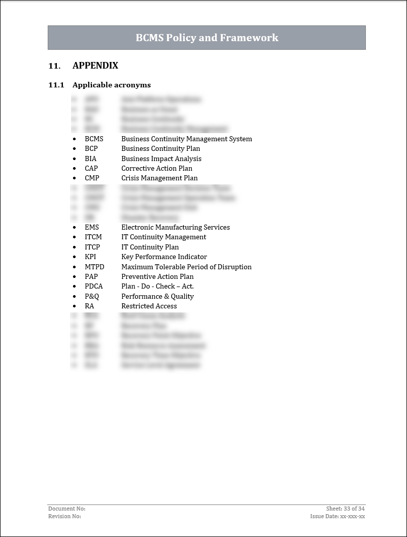 ISO 22301 Documentation Toolkit for Business Continuity