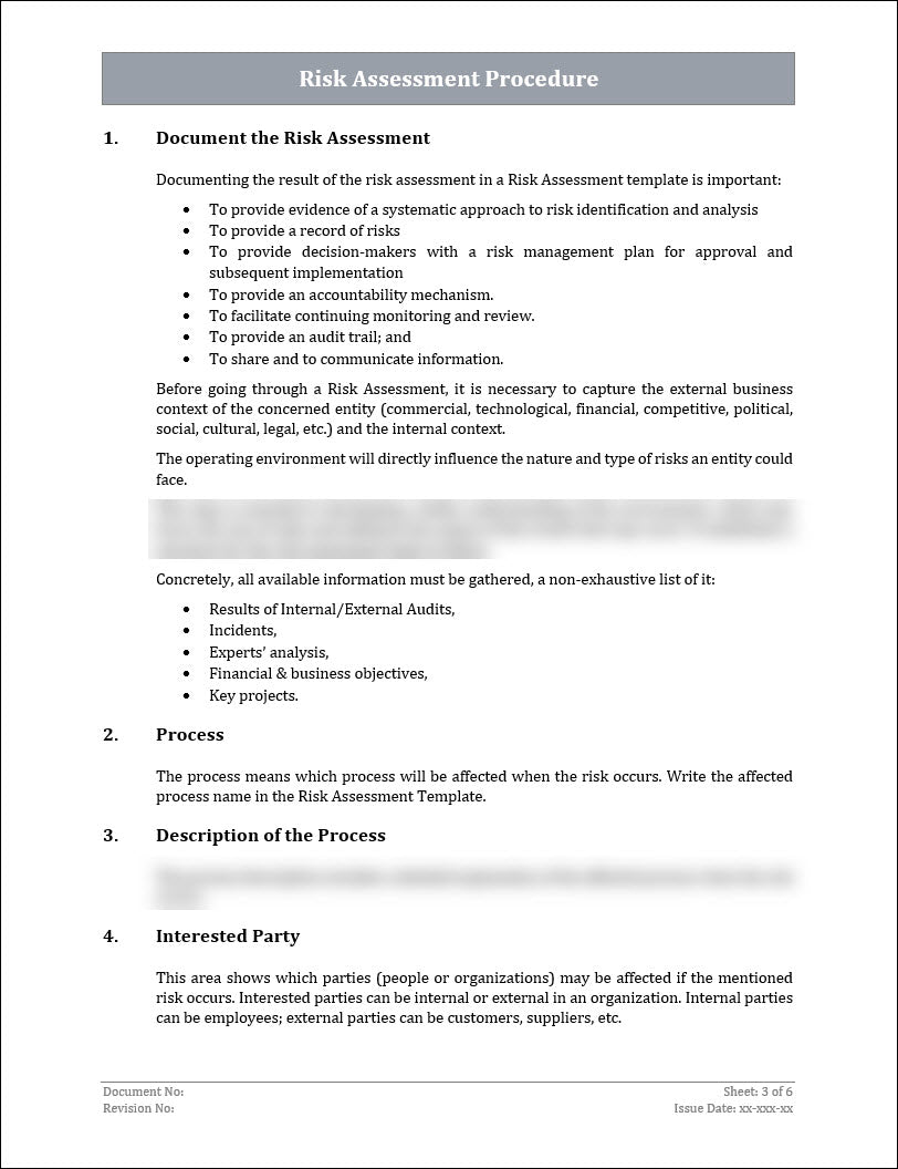 ISO 22301 Risk Assessment Procedure