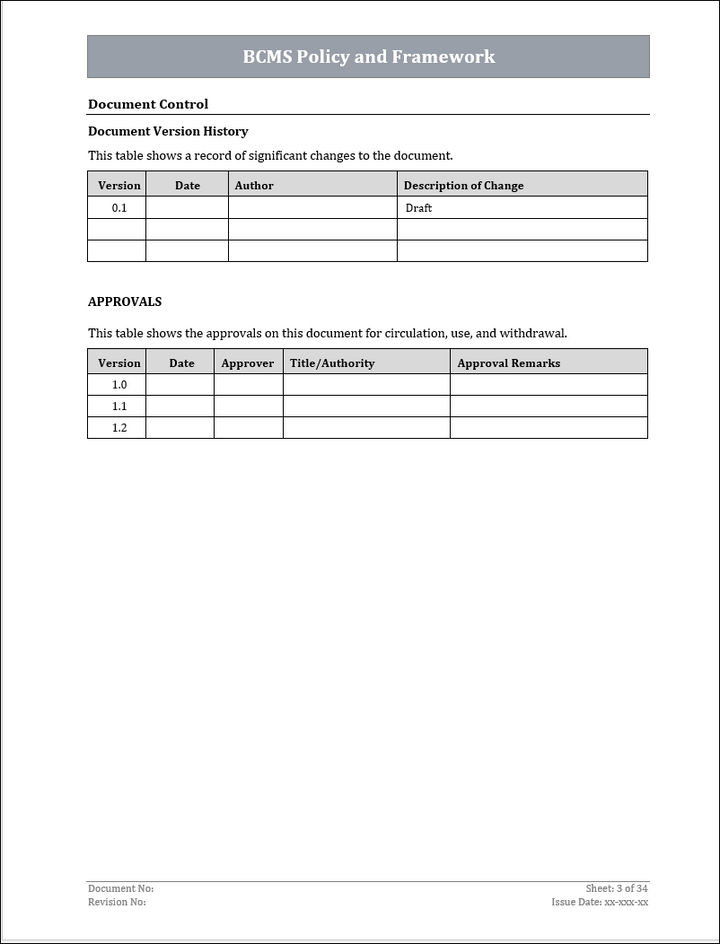 ISO 22301 Documentation Toolkit for Business Continuity