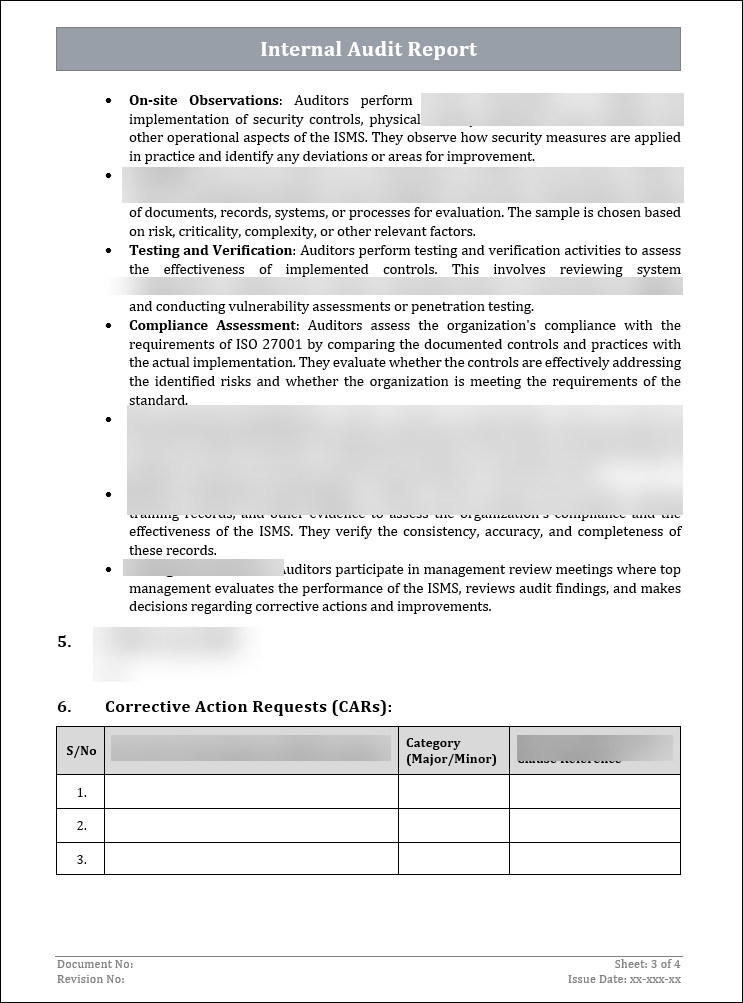 ISO 27001 - Internal Audit Report Template