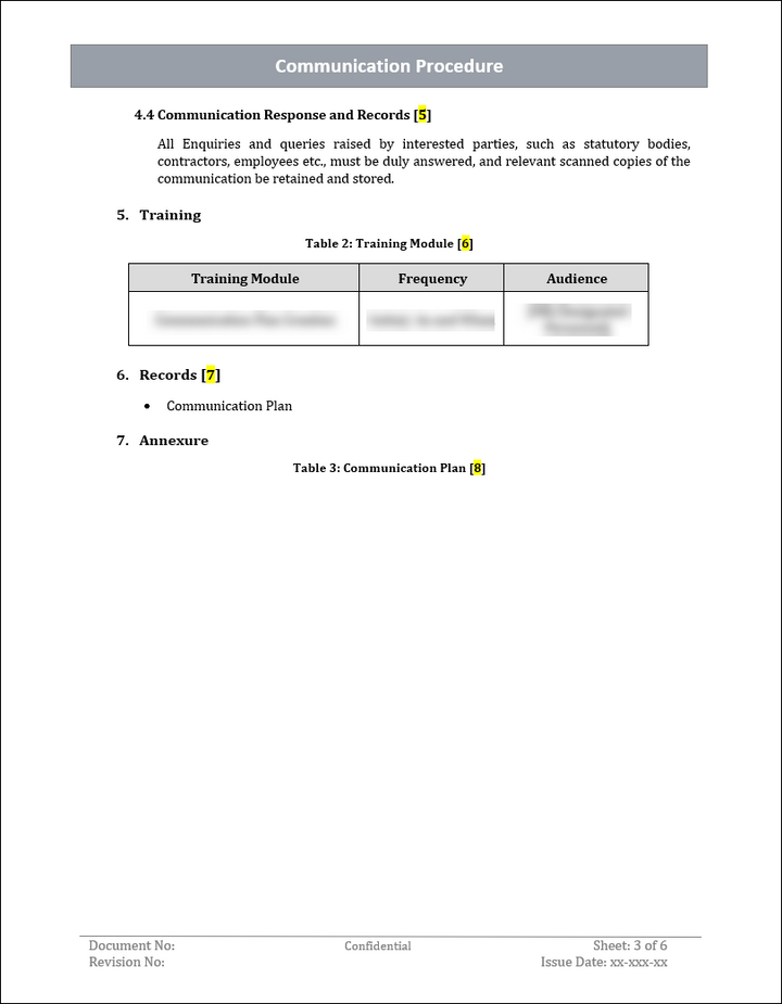 ISO 22301 Communication Procedure and Plan Template