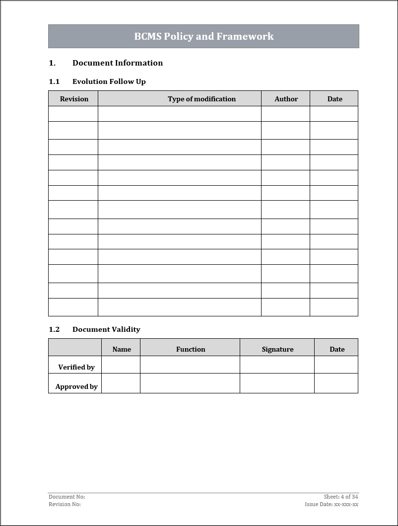 ISO 22301 Documentation Toolkit for Business Continuity