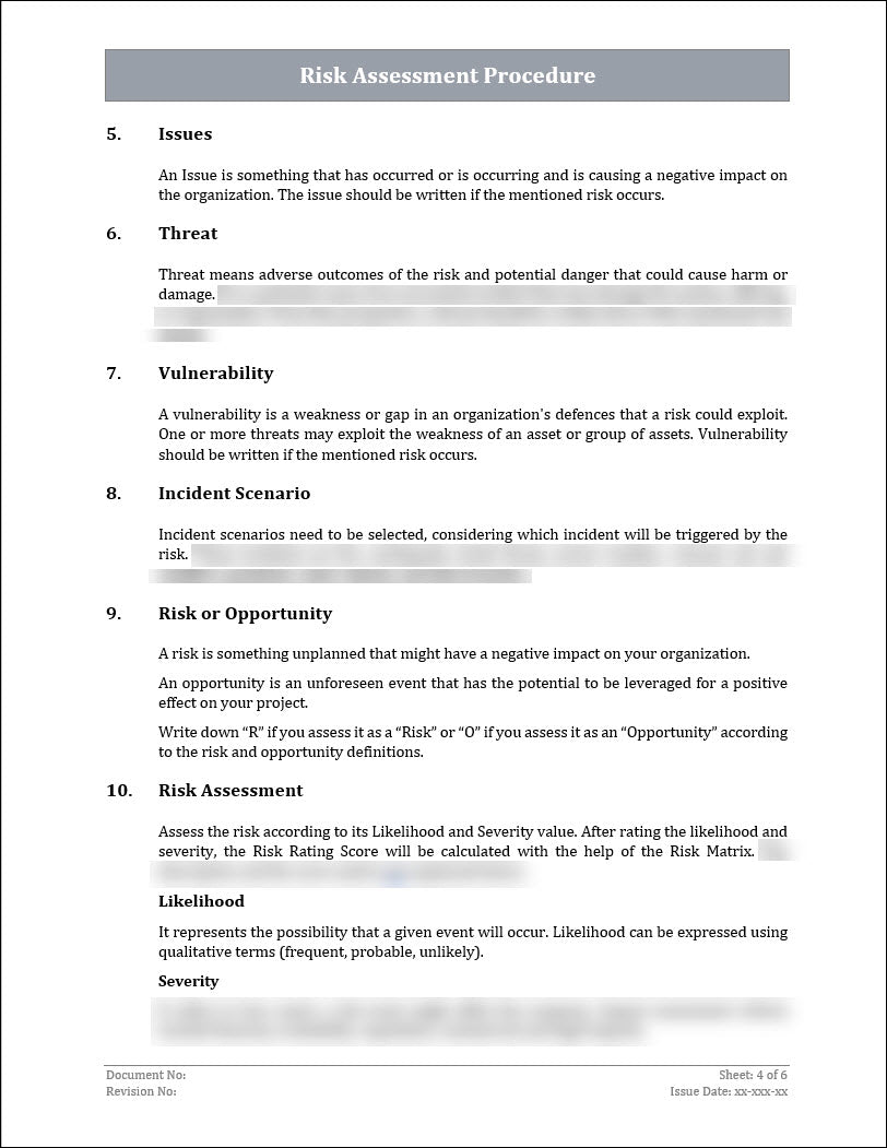 ISO 22301 Risk Assessment Procedure