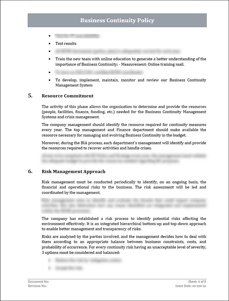 Iso 22301 Example ISO 22301 Business Continuity Policy Template – ISO Templates and ...