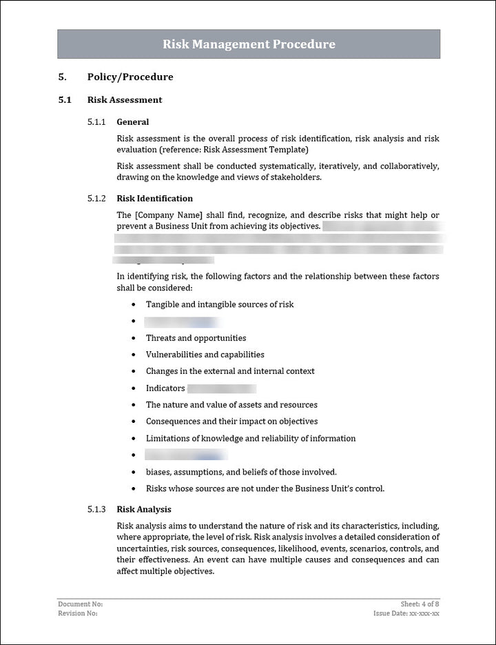 ISO 22301 Risk Management Procedure 