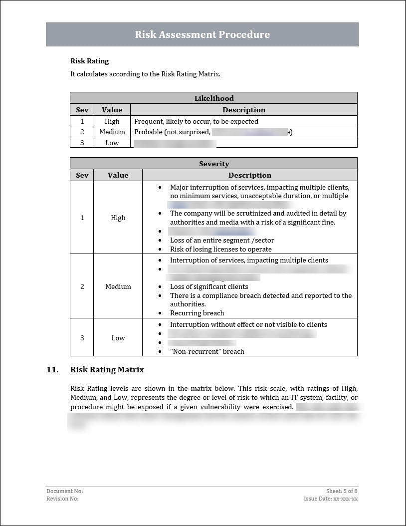 ISO 22301 Risk Assessment Procedure