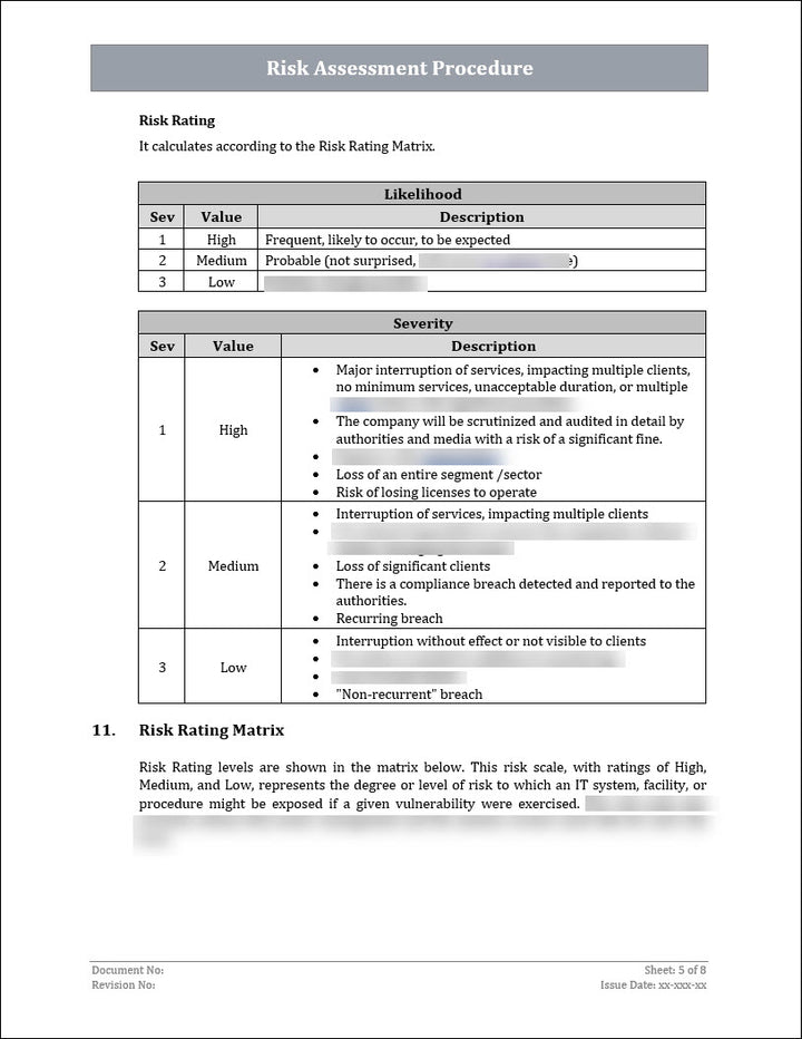 ISO 22301 Risk Assessment Procedure